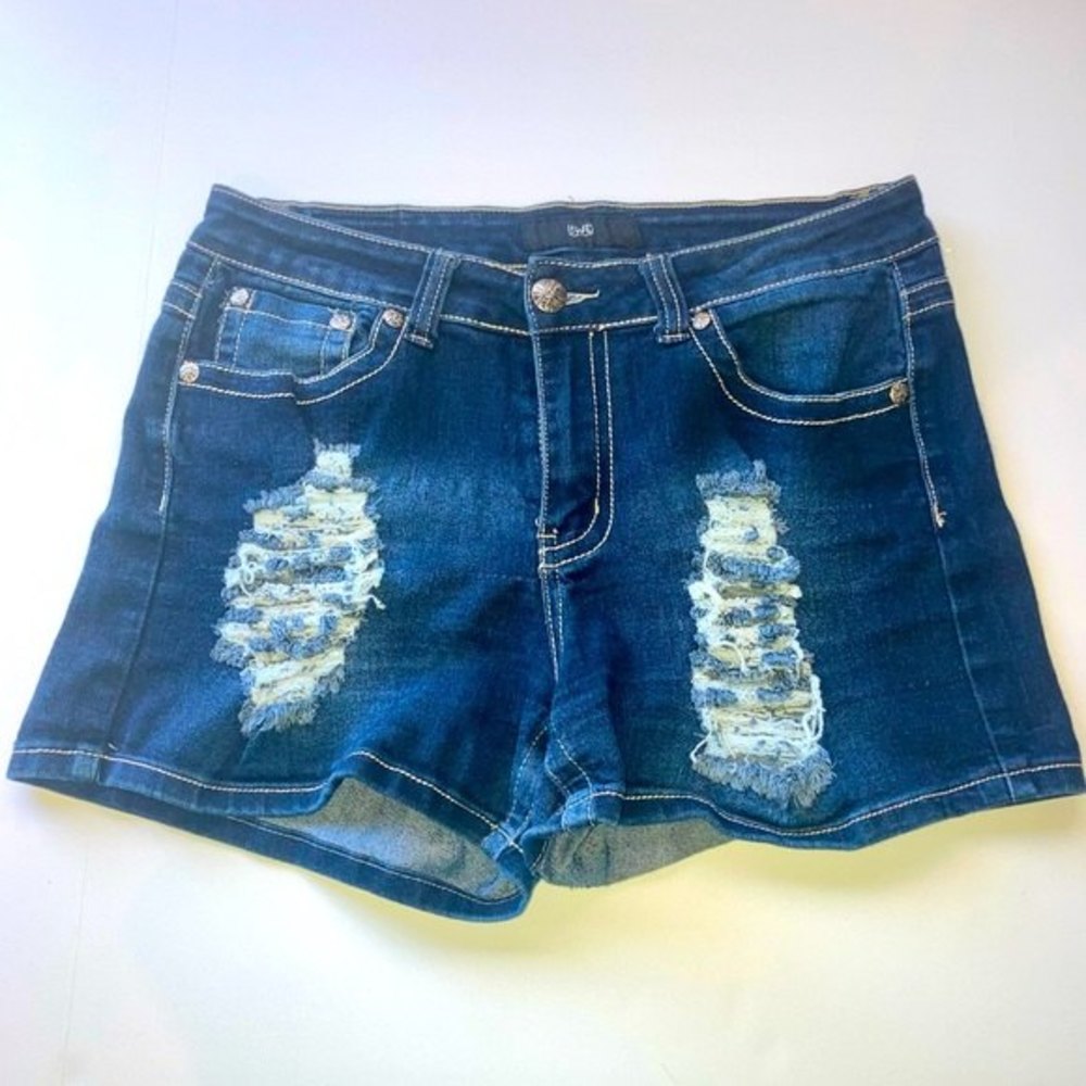 Distressed Denim Jean Shorts Size 13